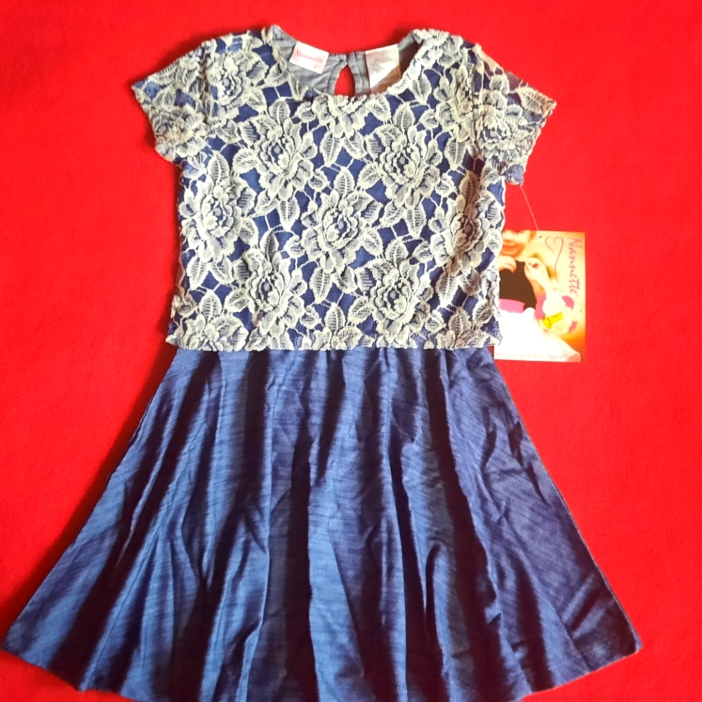 TWINS? 2 AVAILABLE *NWT* Nannette blue Lace Soft Special Occasion DRESS …